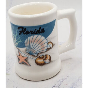 Daytona Beach Florida White Ocean Souvenir Small Mug Toothpick Holder
